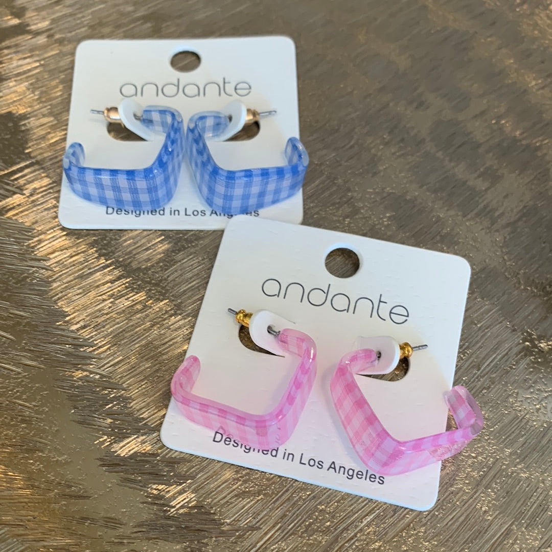 Gingham Acrylic Hoops