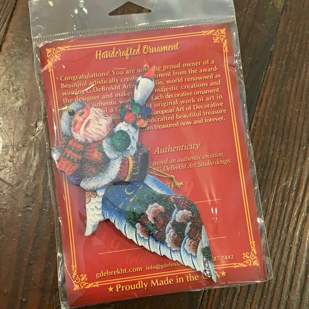 ORNAMENT - SANTA ON GOOSE