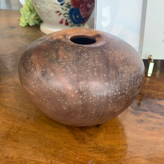 Small Wooden Vase - Dark Wood