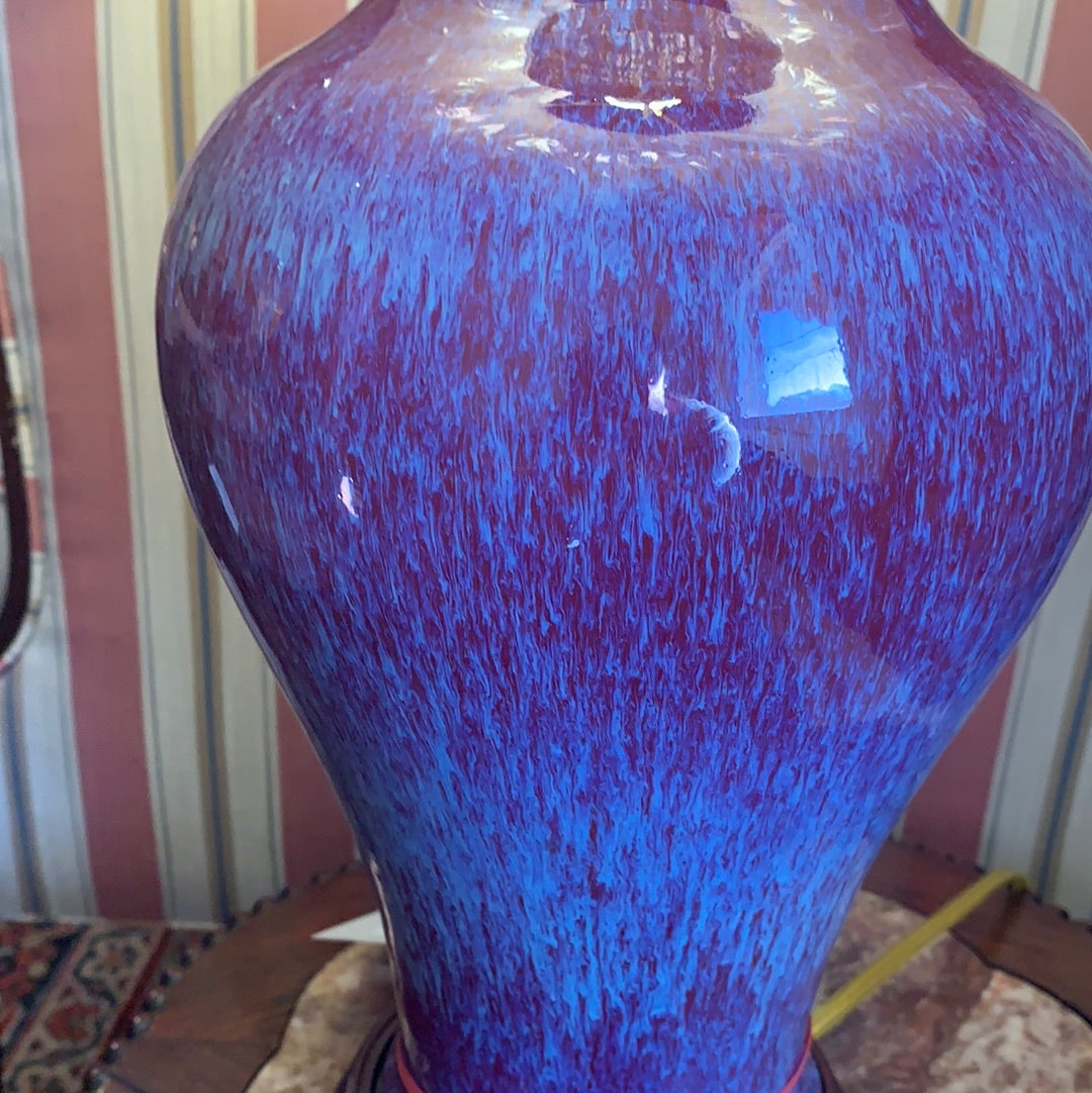 30 PORCELAIN PURPLE FLAME LAMP