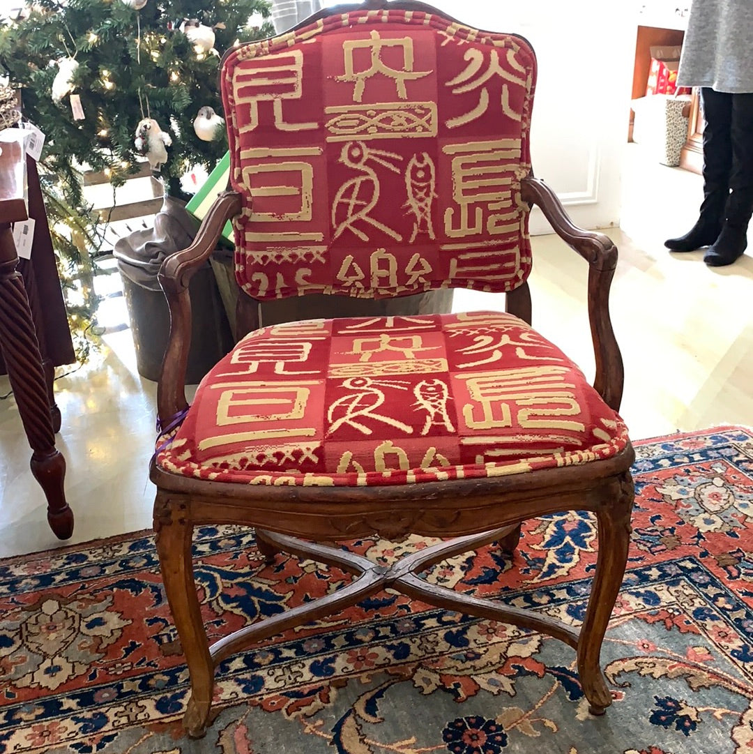 ANTIQUE FRENCH ARM CHAIR,