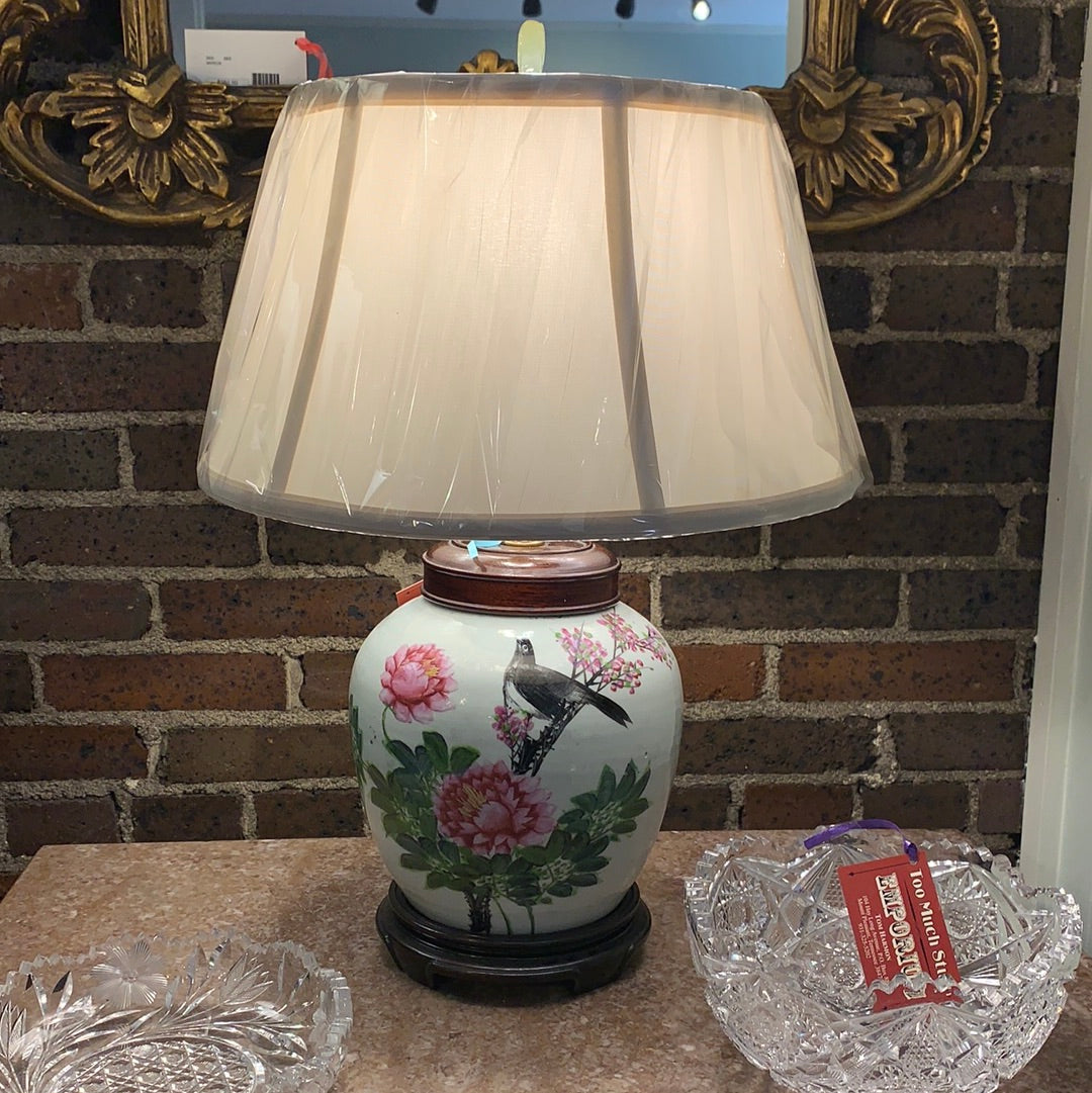 21 ANTIQUE ROSE FAMILLE JAR LAMP