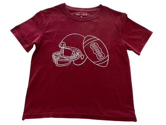 Maroon/White Helmet T-Shirt - Breckenridge Baby