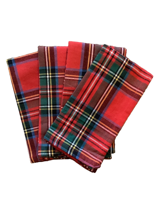 Stowe Tartan Plaid Cotton Napkins set of 4