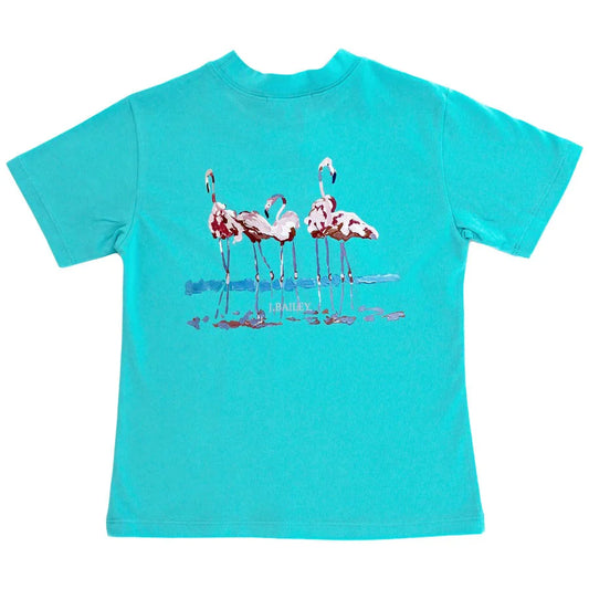 Flamingo Girls Logo Tee - Seafoam - Breckenridge Baby