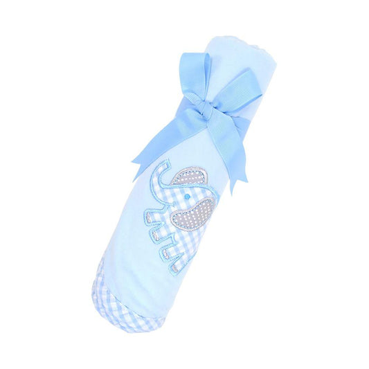 Blue Elephant Swaddle Blanket - Breckenridge Baby