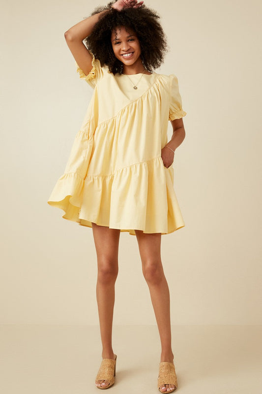 Asymmetrical Yellow Dress
