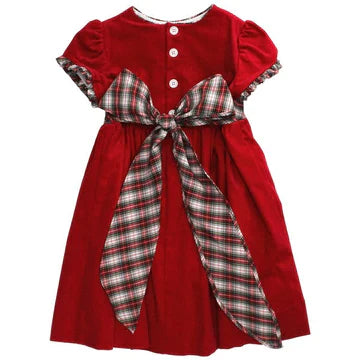 Red Cord Winter Plaid Dress - Breckenridge Baby