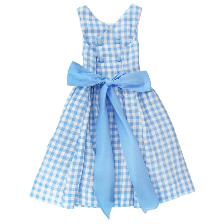 Sky Linen Gingham Dress - Breckenridge Baby