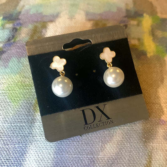 Clover & Pearl Dangle Earrings