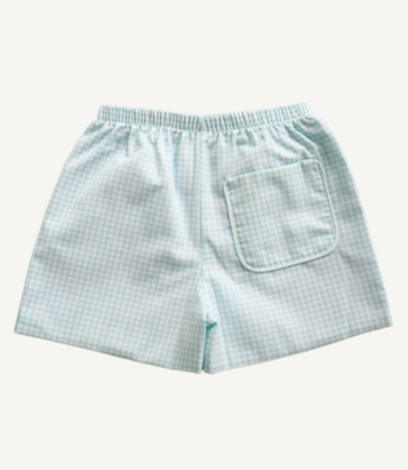 Shep Shorts, Madison Park Mint Gingham - Breckenridge Baby
