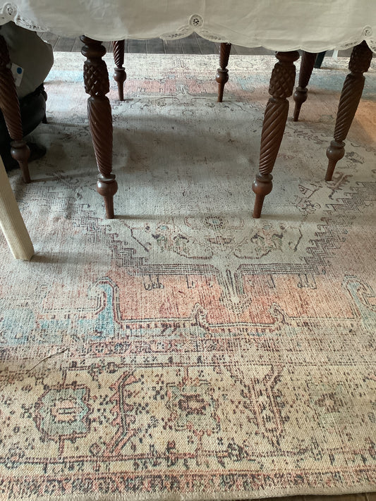 Orange and blue 9x12 rug