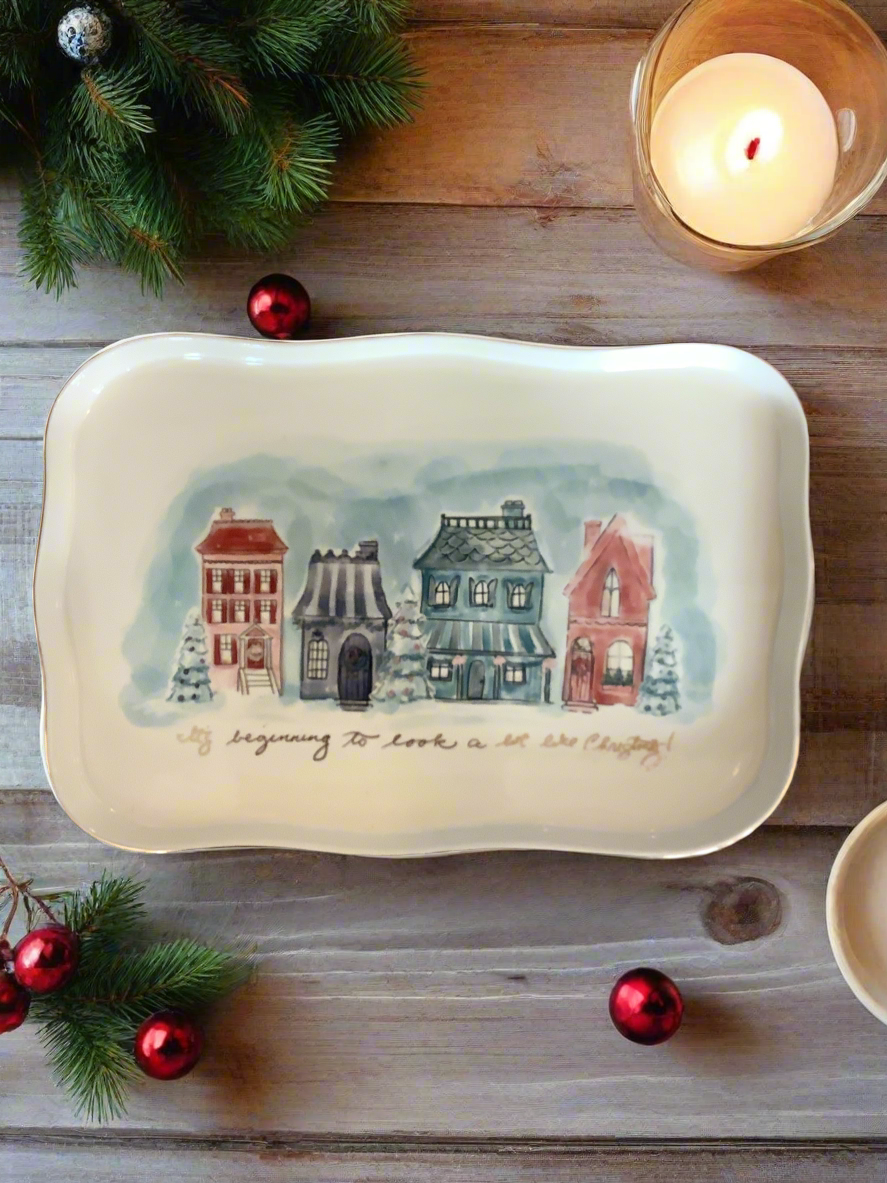 Christmas Stoneware Platter