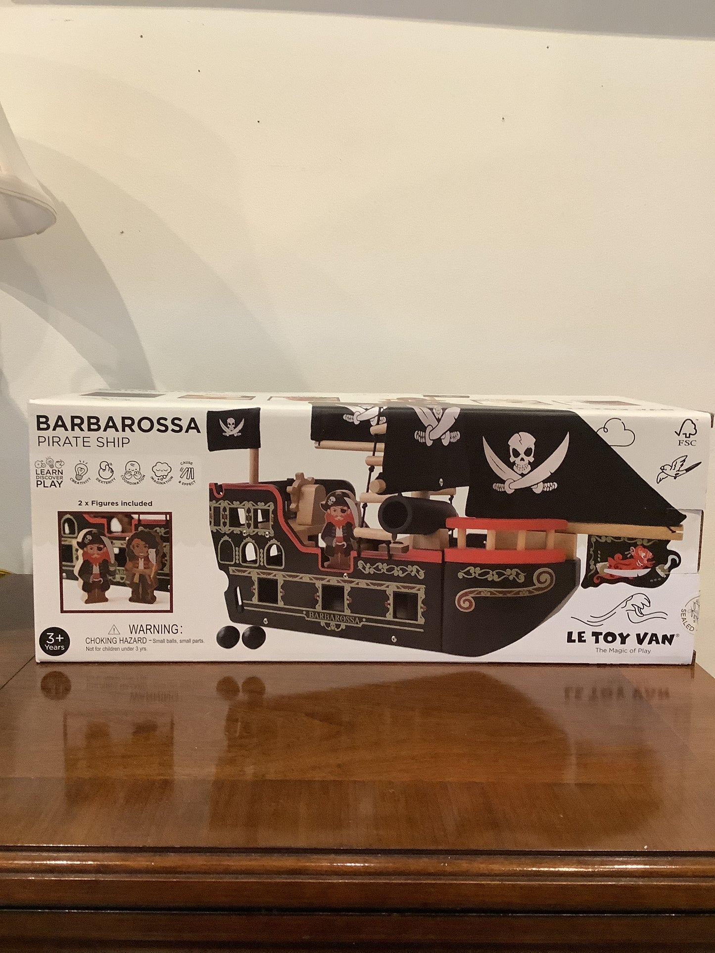 Kids wooden pirate ship