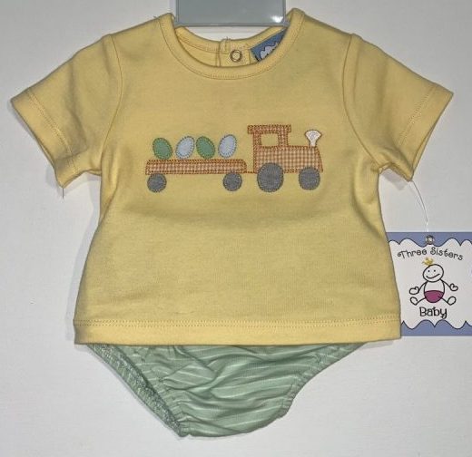 Easter Train Applique Diaper Set - Breckenridge Baby