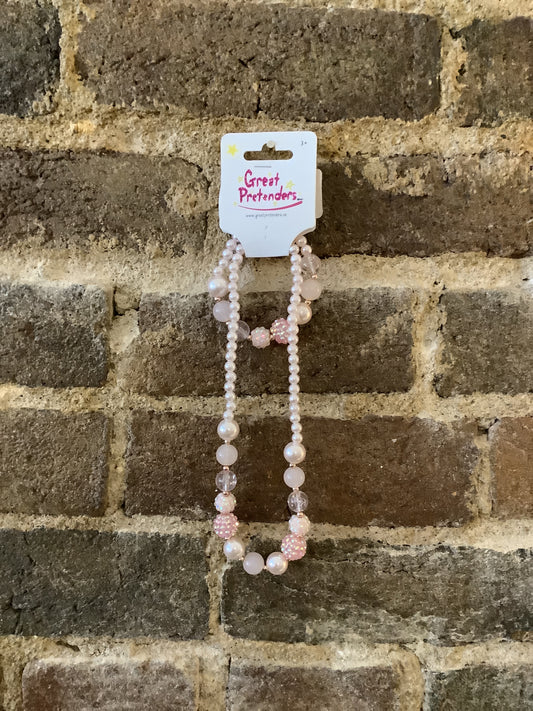 Pearly pink necklace & bracelet set