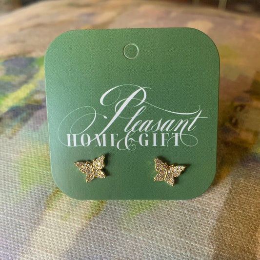 Gold Dipped Butterfly Studs