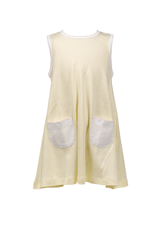 A-Line Dress - Light Yellow Stripe - Breckenridge Baby