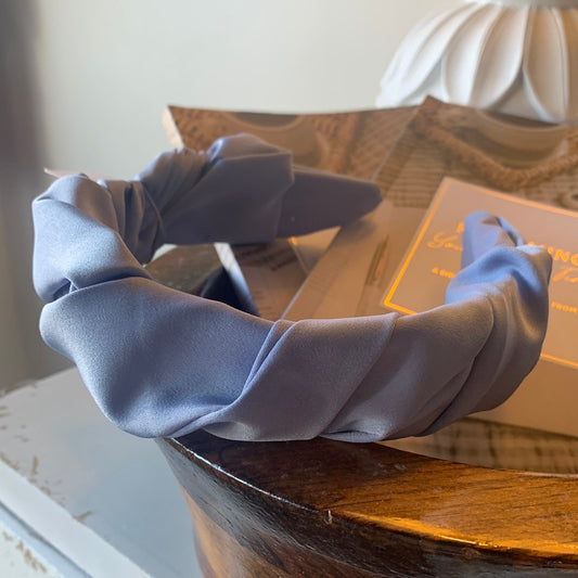 Scrunched French Blue Headband