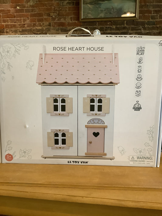 Rose Heart Wooden Dollhouse