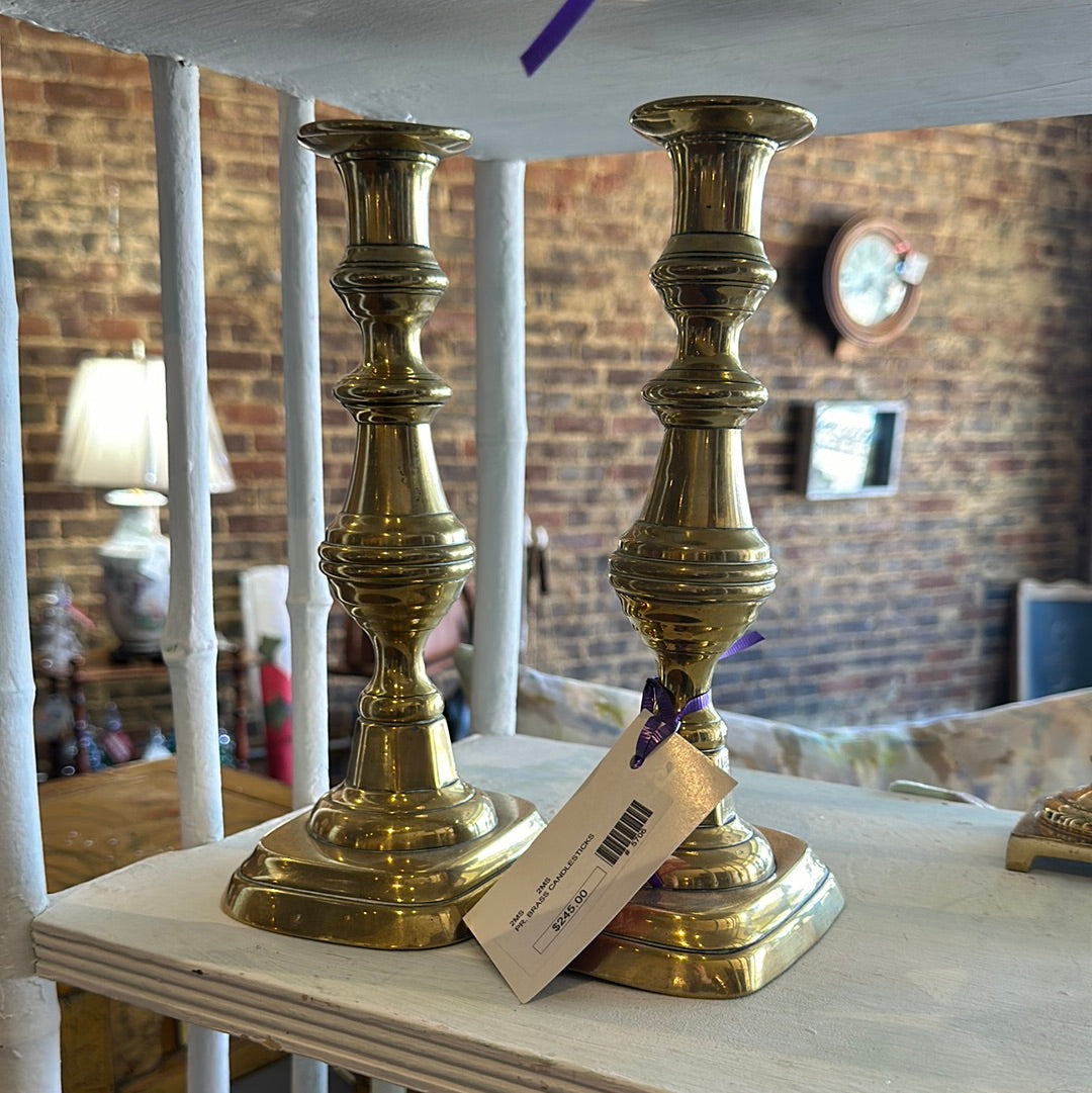 Large PR. BRASS CANDLESTICKS