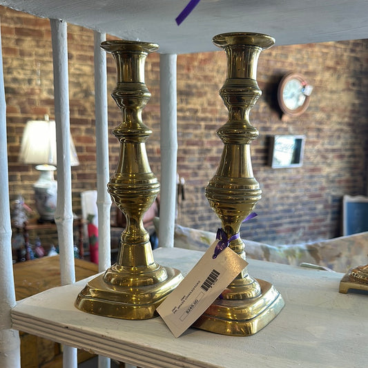 Large PR. BRASS CANDLESTICKS