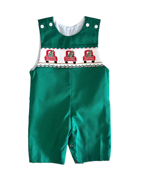 Pete Smocked Shortall - Pine Tree - Breckenridge Baby