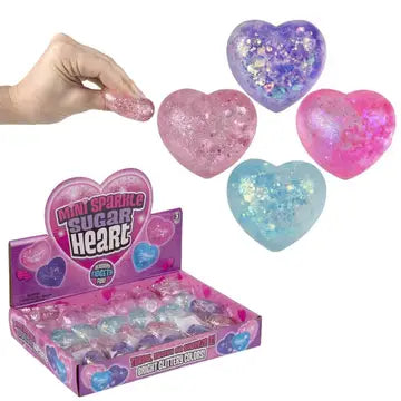 Valentine Mini Squeezy Sparkle Heart Fidget Kids Toy