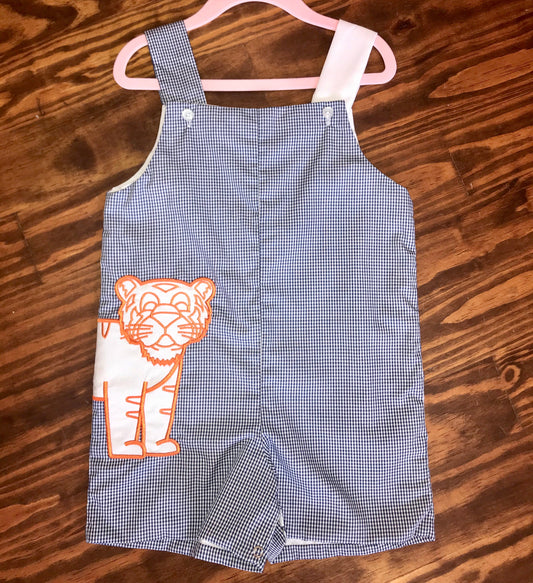 Applique Tiger Orange & Navy Jon Jon - Breckenridge Baby