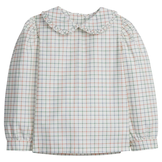 Ruffled Peter Pan Blouse - Hunter Tattersall - Breckenridge Baby
