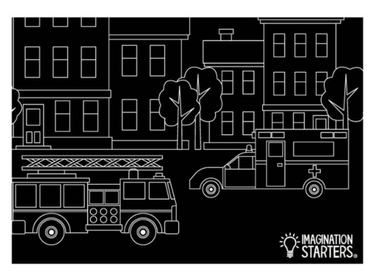 Chalkboard Emergency Vehicle Placemat - Breckenridge Baby