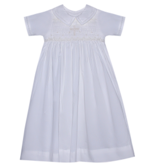 White Cross Boy Baptism Gown - Breckenridge Baby