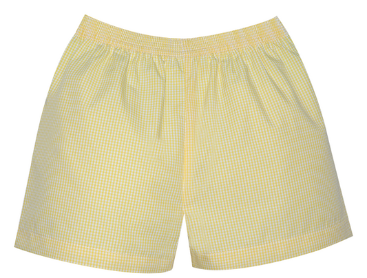 Yellow Gingham Bennett Short Size - Breckenridge Baby