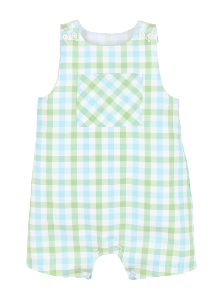 Pastel Blue Plaid John John - Breckenridge Baby