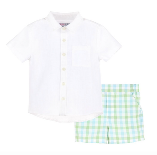 Pastel Plaid Short Set - Breckenridge Baby