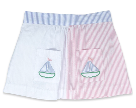 Stephanie Skirt - Seersucker Sailboat - Breckenridge Baby