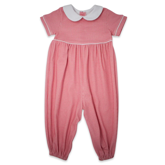 Rover Romper - Red Minigingham - Breckenridge Baby