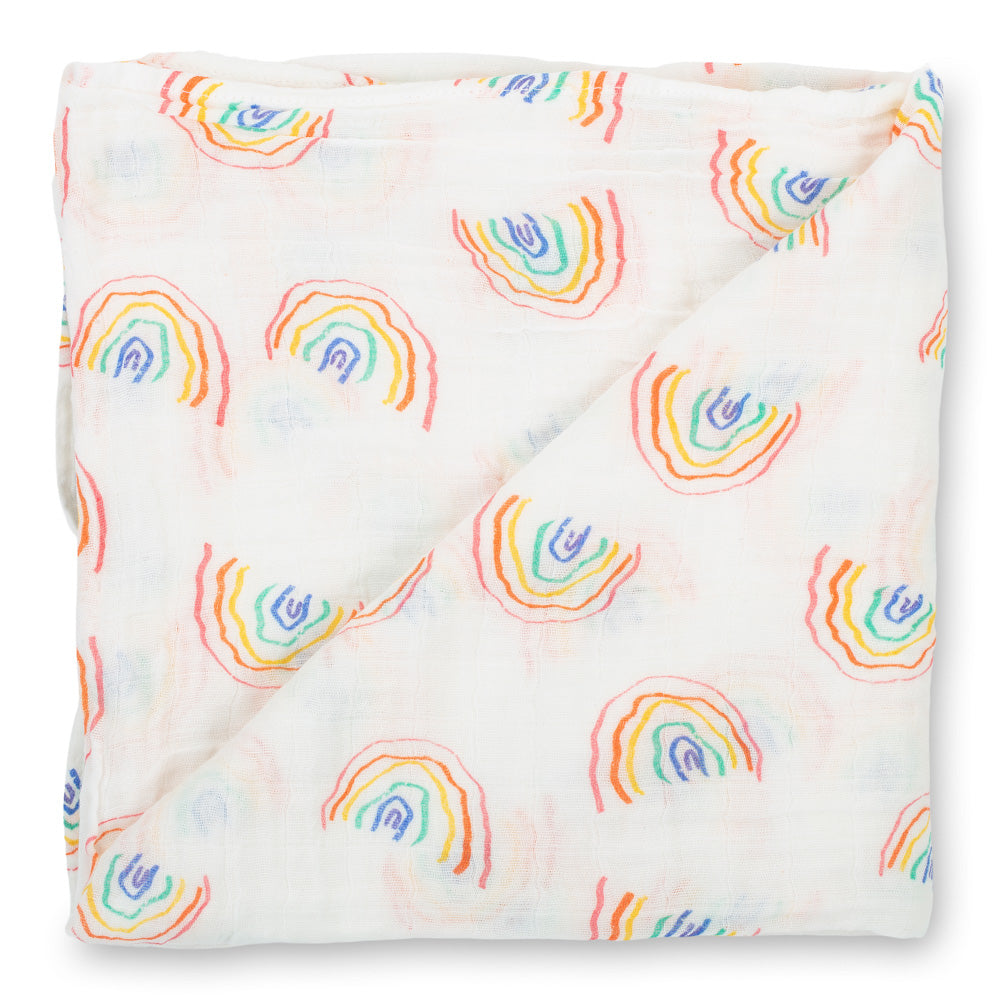 Somewhere Over the Rainbow Baby Swaddle Blanket - Breckenridge Baby