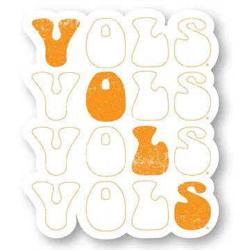 Tennessee Groovy "Vols" Stacked Sticker