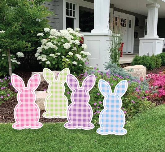 Gingham Bunny Garden Stakes Collection