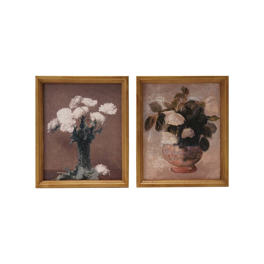 Wood Framed Floral Picture