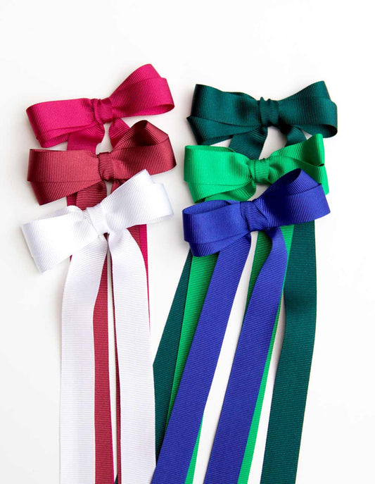 Grosgrain long tail bow (9 Colors Available) - Breckenridge Baby