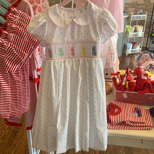 Rose Smocked Waist Dress - Peep - Breckenridge Baby