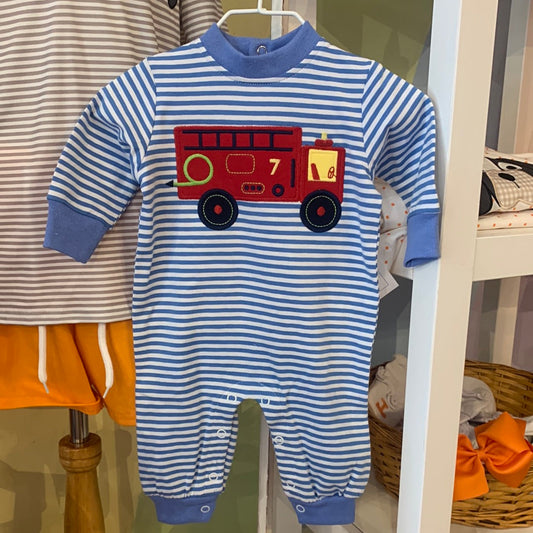 Firetruck Knit Romper - Breckenridge Baby