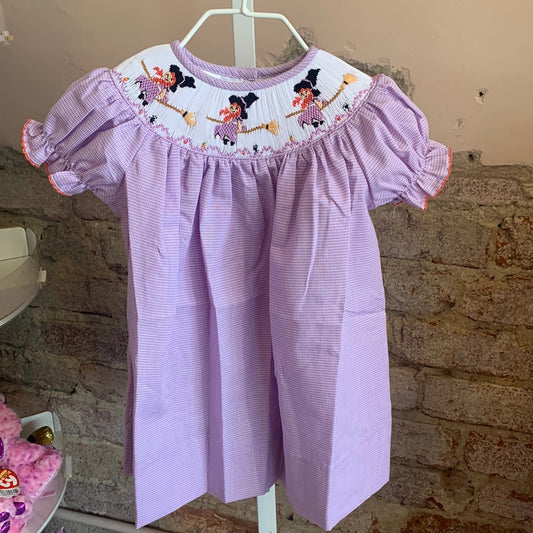 Emma Lavender Gingham Smocked Bishop - Breckenridge Baby