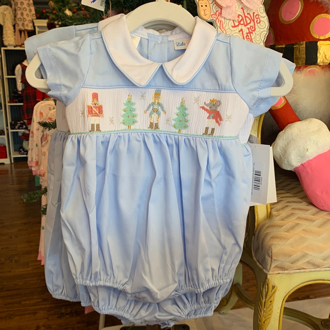 Noah Nutcracker Smocked Boy Bubble - Breckenridge Baby