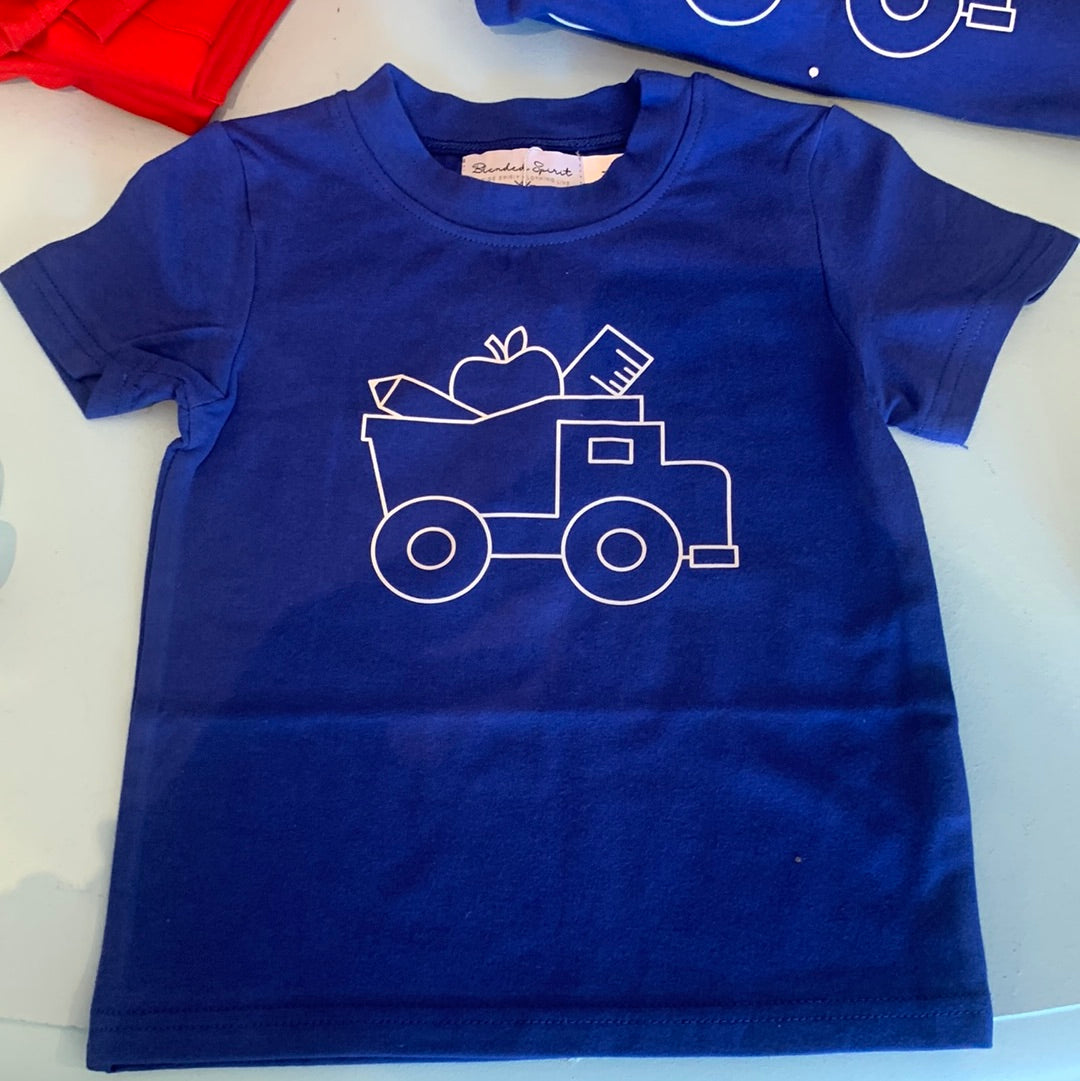 Blue Dumptruck Back to School Shirt - Breckenridge Baby
