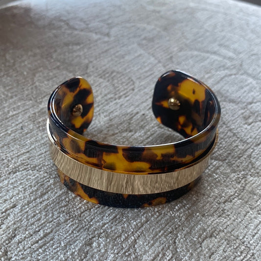 Tortoise & Gold Cuff