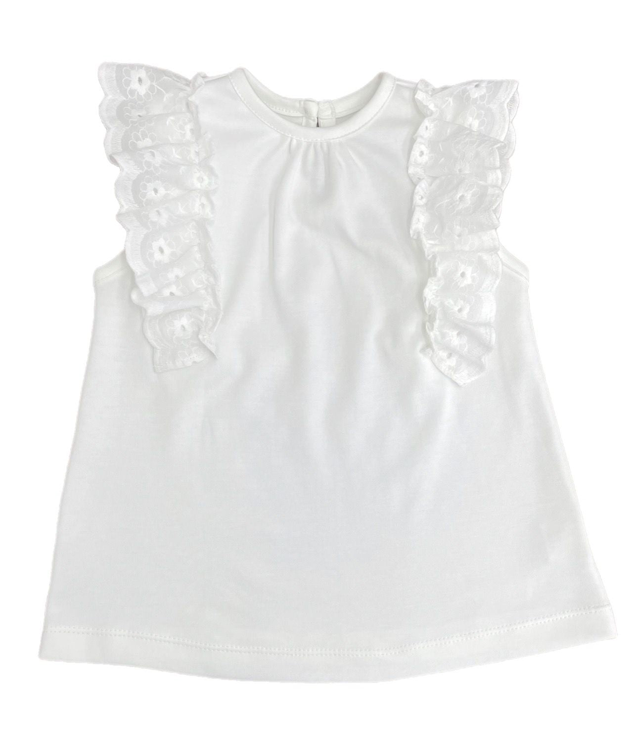 White Sleeveless Top - Eyelet - Breckenridge Baby