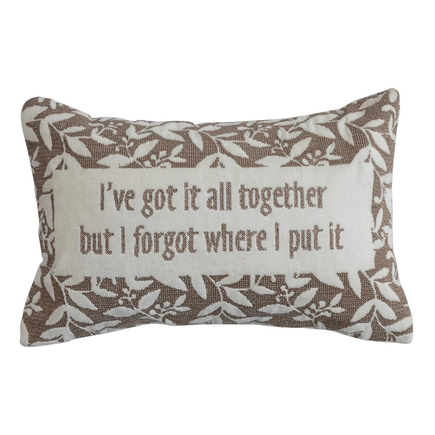 Lumbar Pillow w/ Botanical Pattern